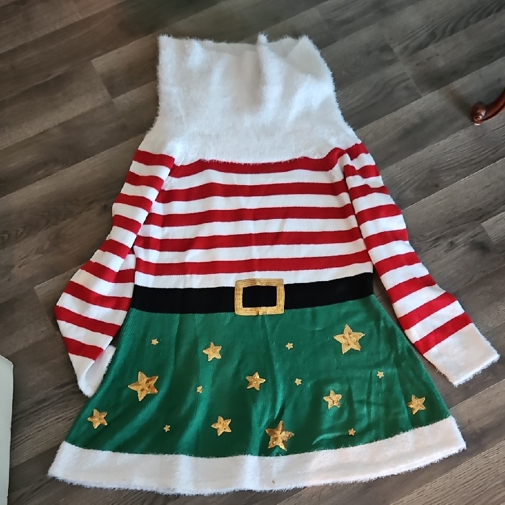 Holiday Time Elf Costume - Red, Green, and Gold